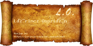 Lőrincz Osszián névjegykártya