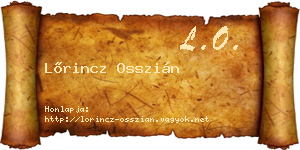 Lőrincz Osszián névjegykártya