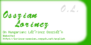 osszian lorincz business card
